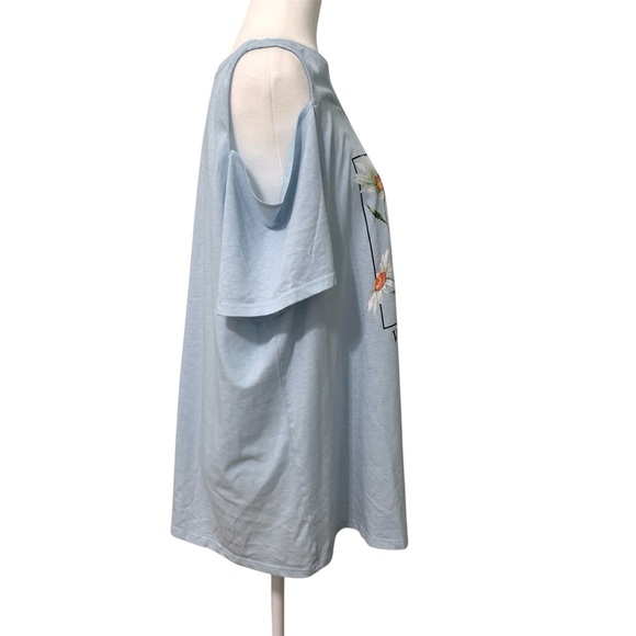 NWT Lane Bryant Wildflowers Top SZ 18-20 Cold Shoulder Short Sleeve Shirt $49.95 - Picture 3 of 7